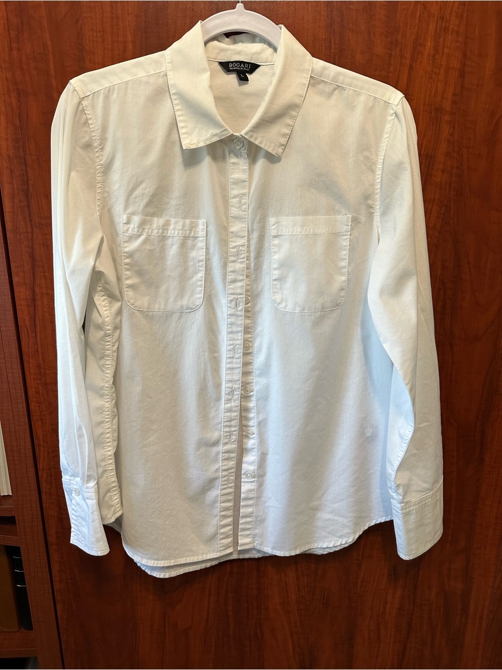 Bogari Italian Design White Long-Sleeve Button-Down Women’s Shirt cotton blend